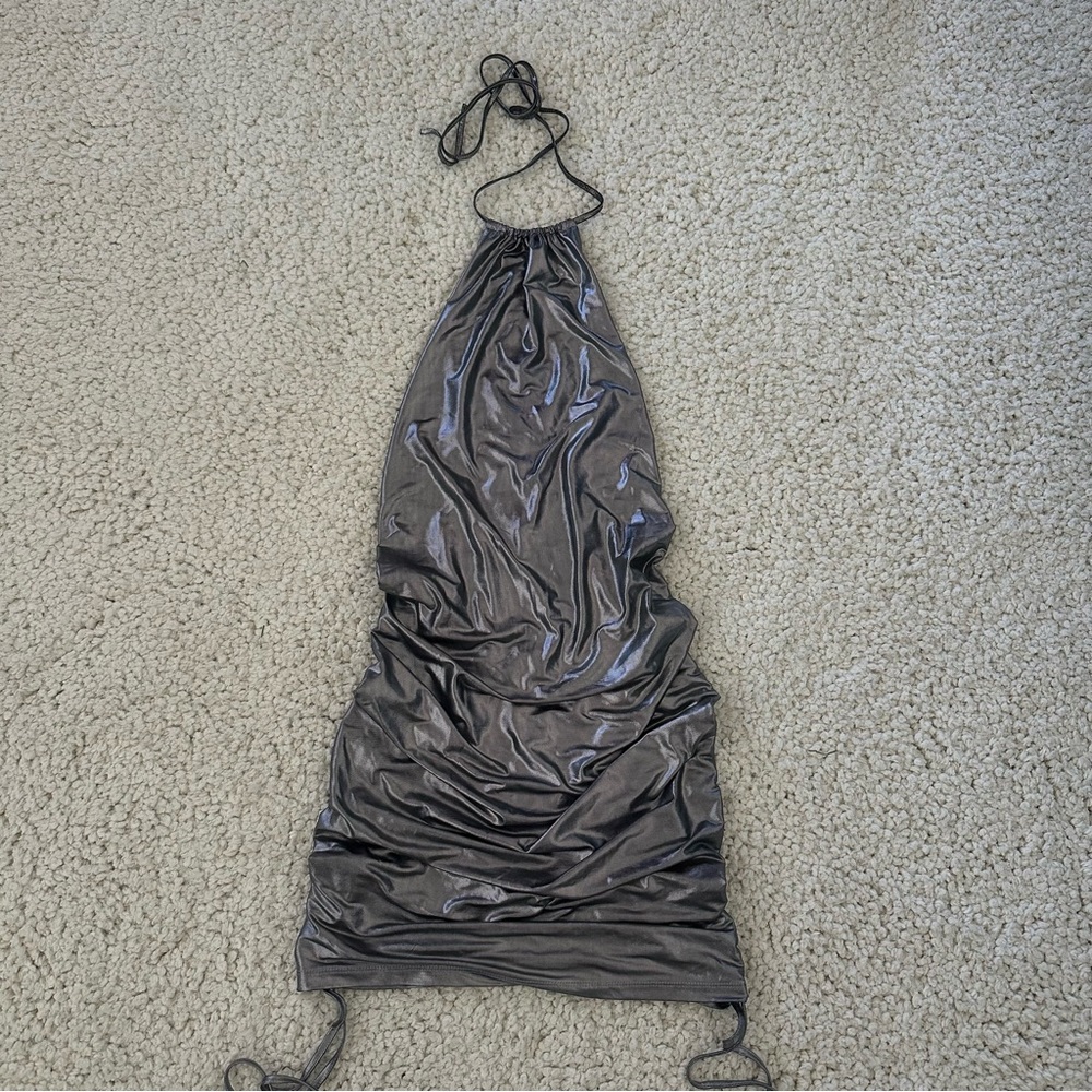 Metallic cinch dress